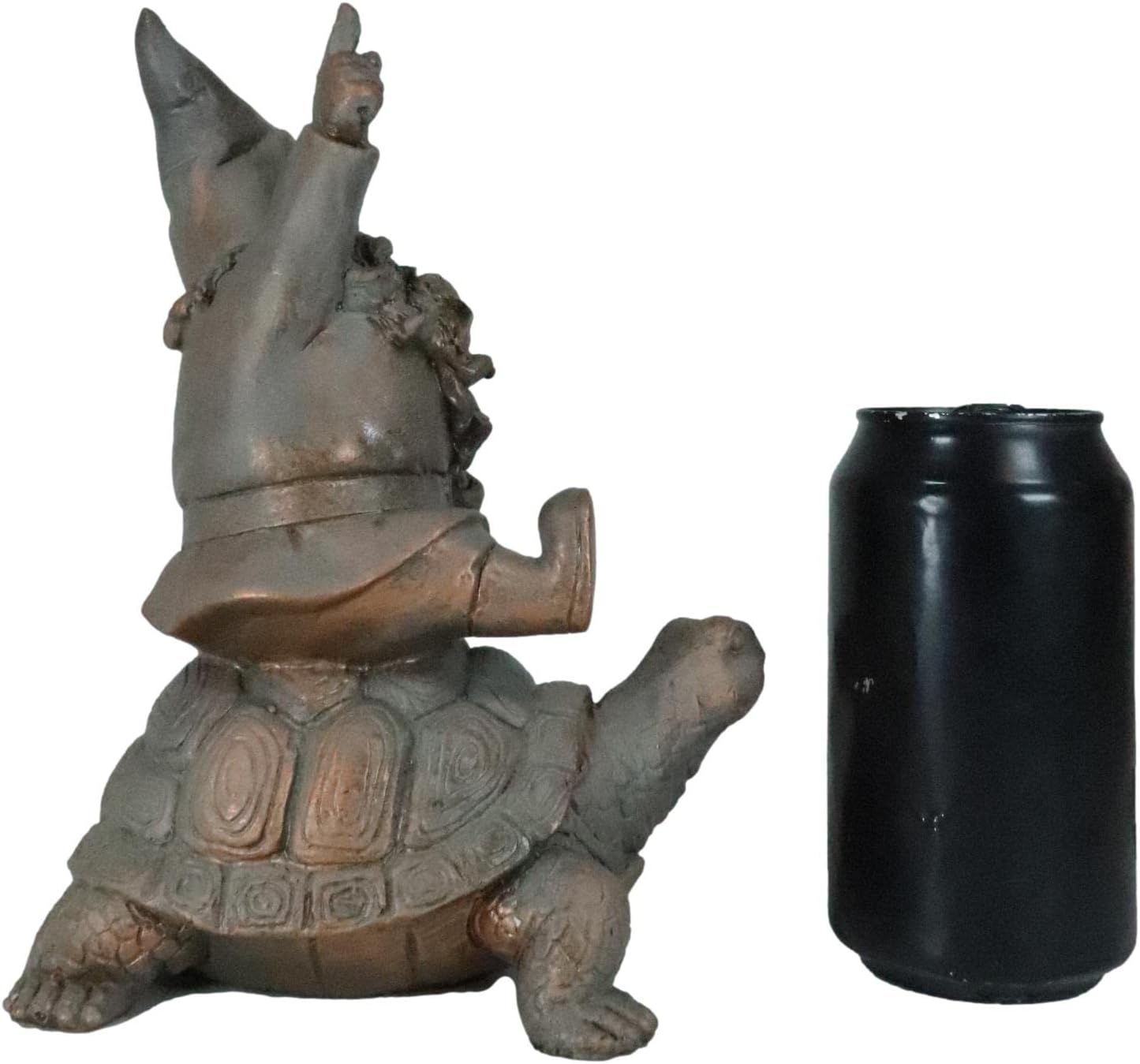 Gnome Sitting On Tortoise Figurine Garden Decor k7