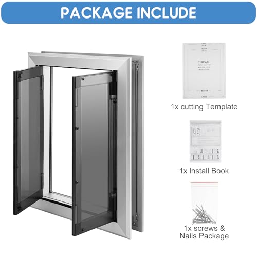 Weatherproof Aluminum Dog Door for Large Dogs and Cats A7k