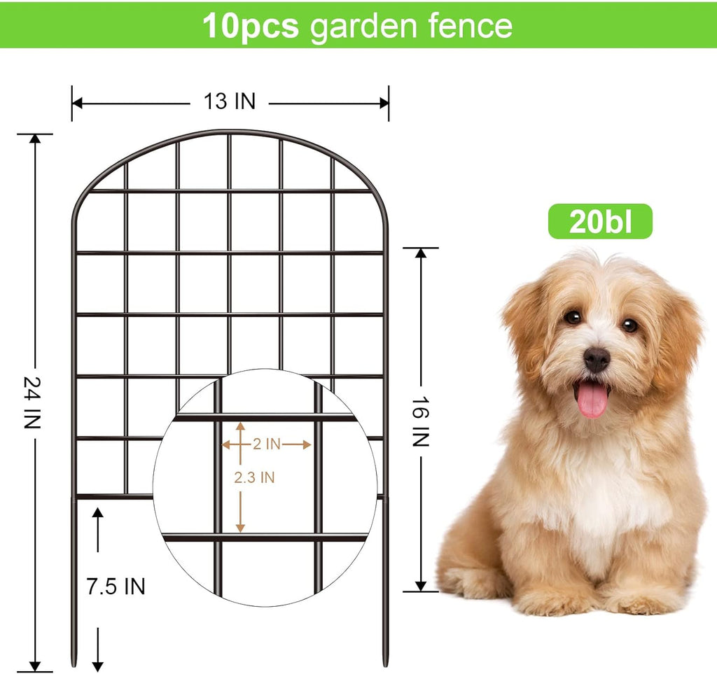 Decorative Garden Fence Border 10 Pack Rustproof Metal a7