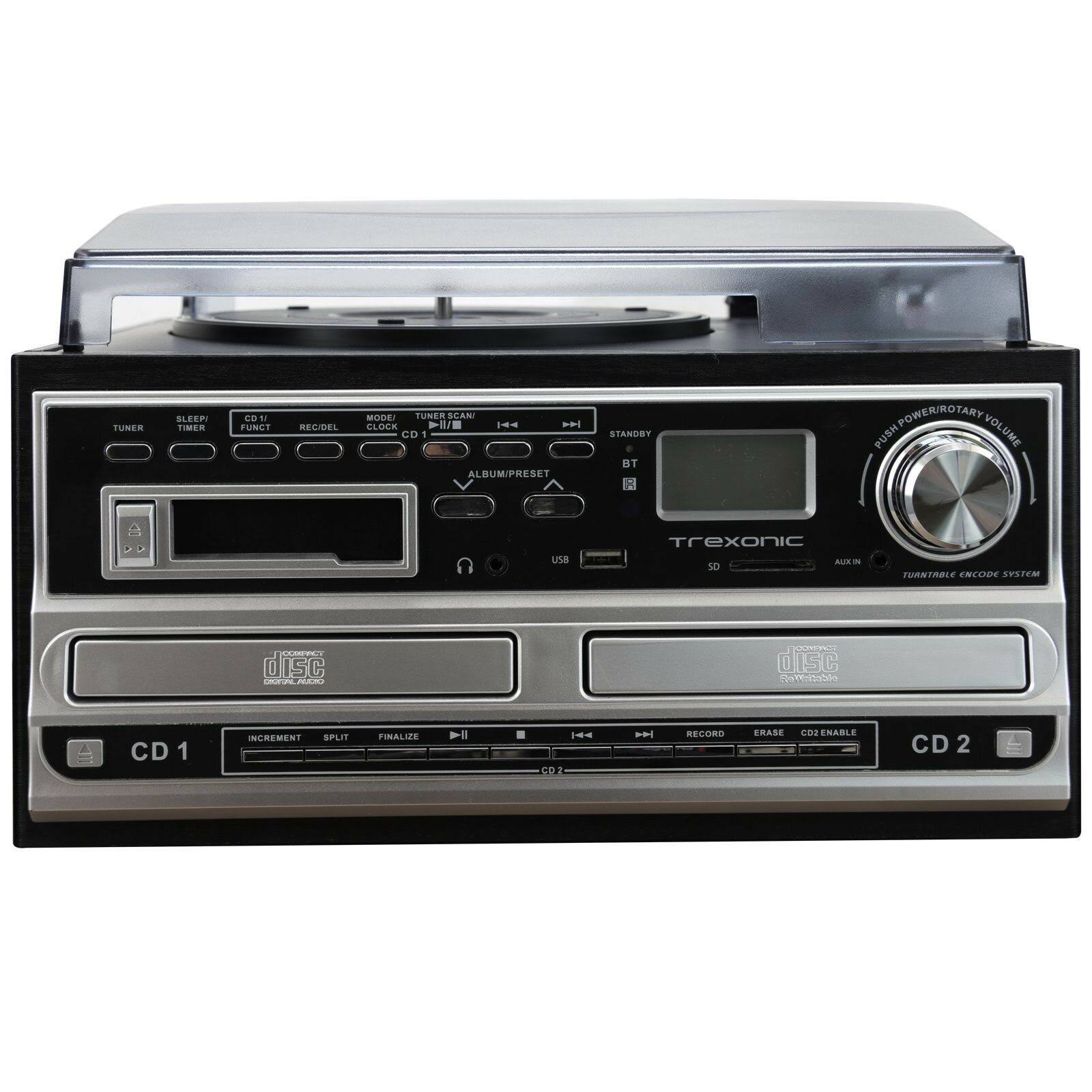 Turntable with CD Player and Cassette Player k7