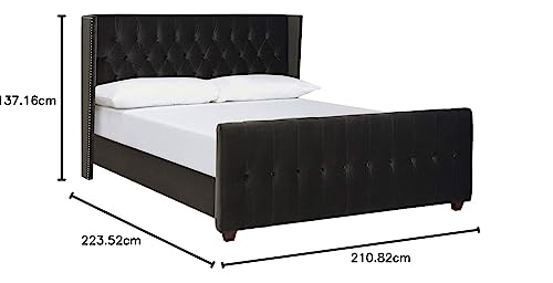 Queen Upholstered Bed Frame Silver Gray a7