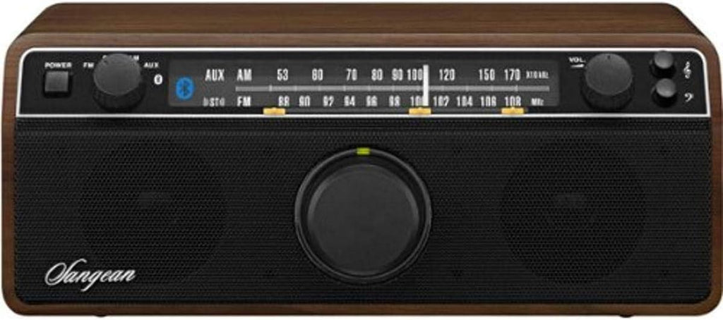 AM/FM Bluetooth Stereo Wooden Radio Dark Walnut k7