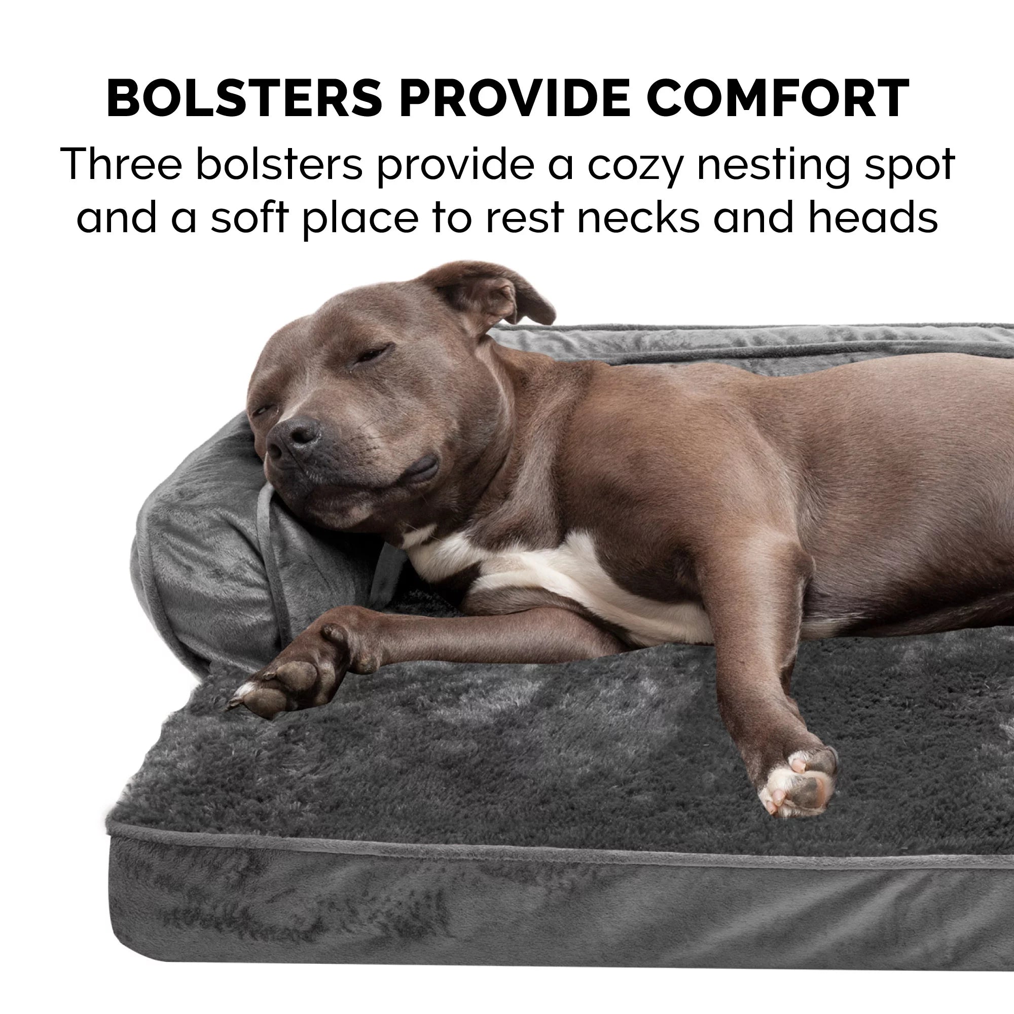 Plush Orthopedic Sofa Pet Bed for Dogs & Cats Dark Gray Jumbo k7