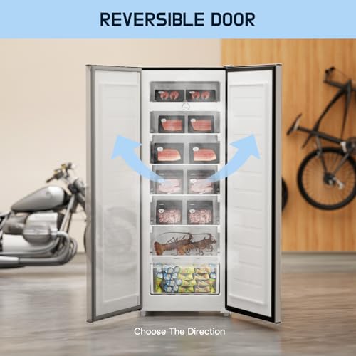 Upright Freezer Convertible Refrigerator, 5 Adjustable Shelves, Garage Ready A7
