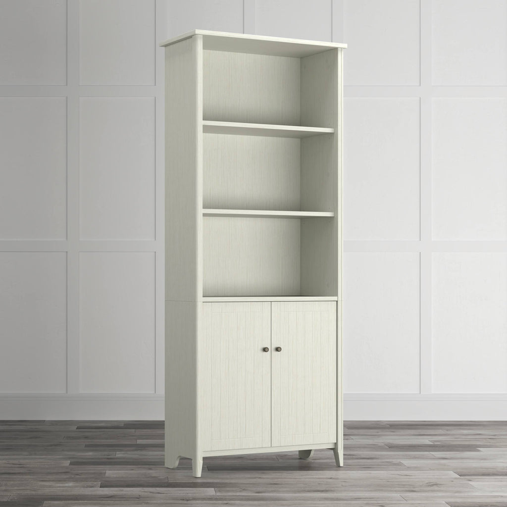 Quarters u0026 Craft High Tide Collection Home Office Library Bookcase, in Weathered White (QCLIBBWH)