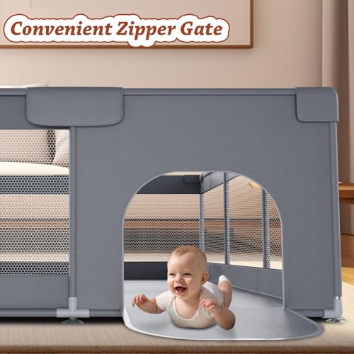 Baby Playpen Extra Large Play Yard with Zipper Gate Indoor Outdoor Safety Activity Center k7