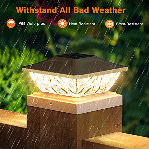Solar Post Cap Lights Outdoor Waterproof Deck Lights 4x4 5x5 k7