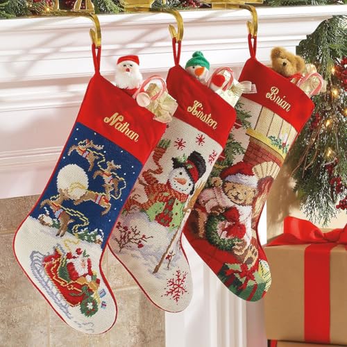 Personalized Christmas Needlepoint Stocking 100% Wool A7