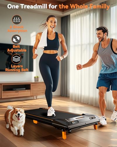 Walking Pad Treadmill, Under Desk Portable 330lbs Capacity 2.5HP 9k