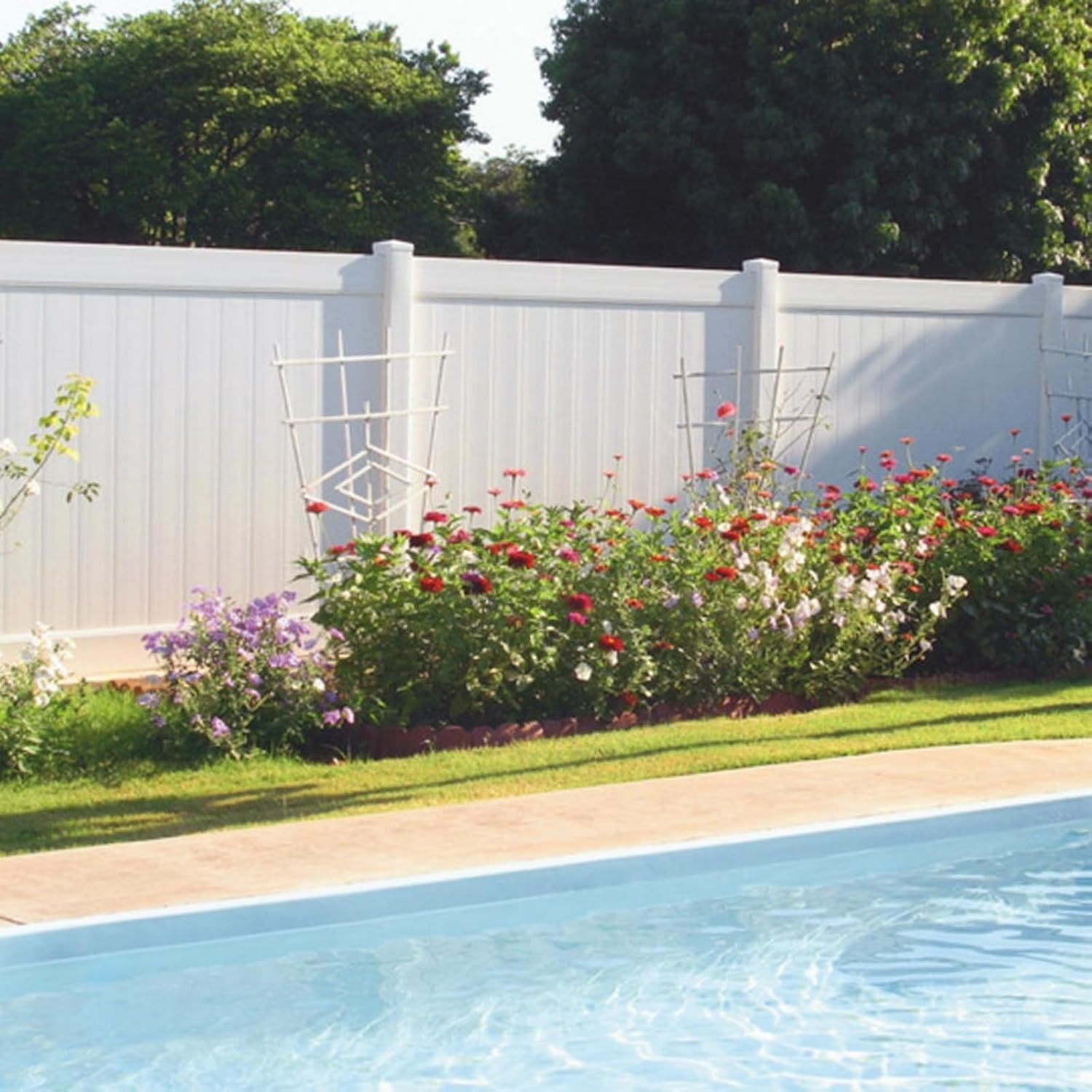 Vinyl Fence Panels 6ft x 6ft, Set of 2 a7