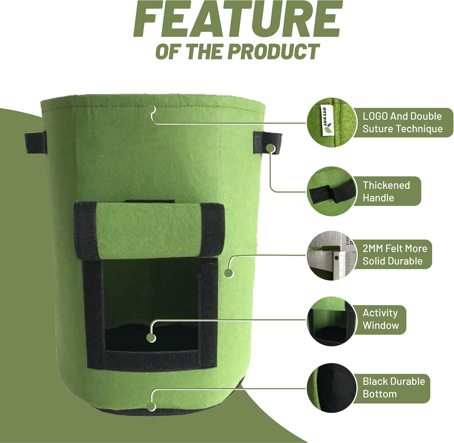 Heavy Duty Fabric Planter Bags 10 Gallon with Handles 3 Pack k7