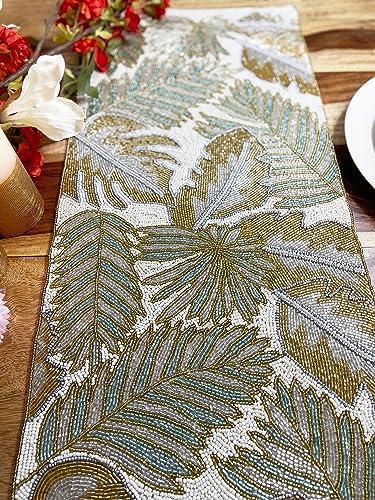 Beaded Table Runner 13x36 Multicolour H7q