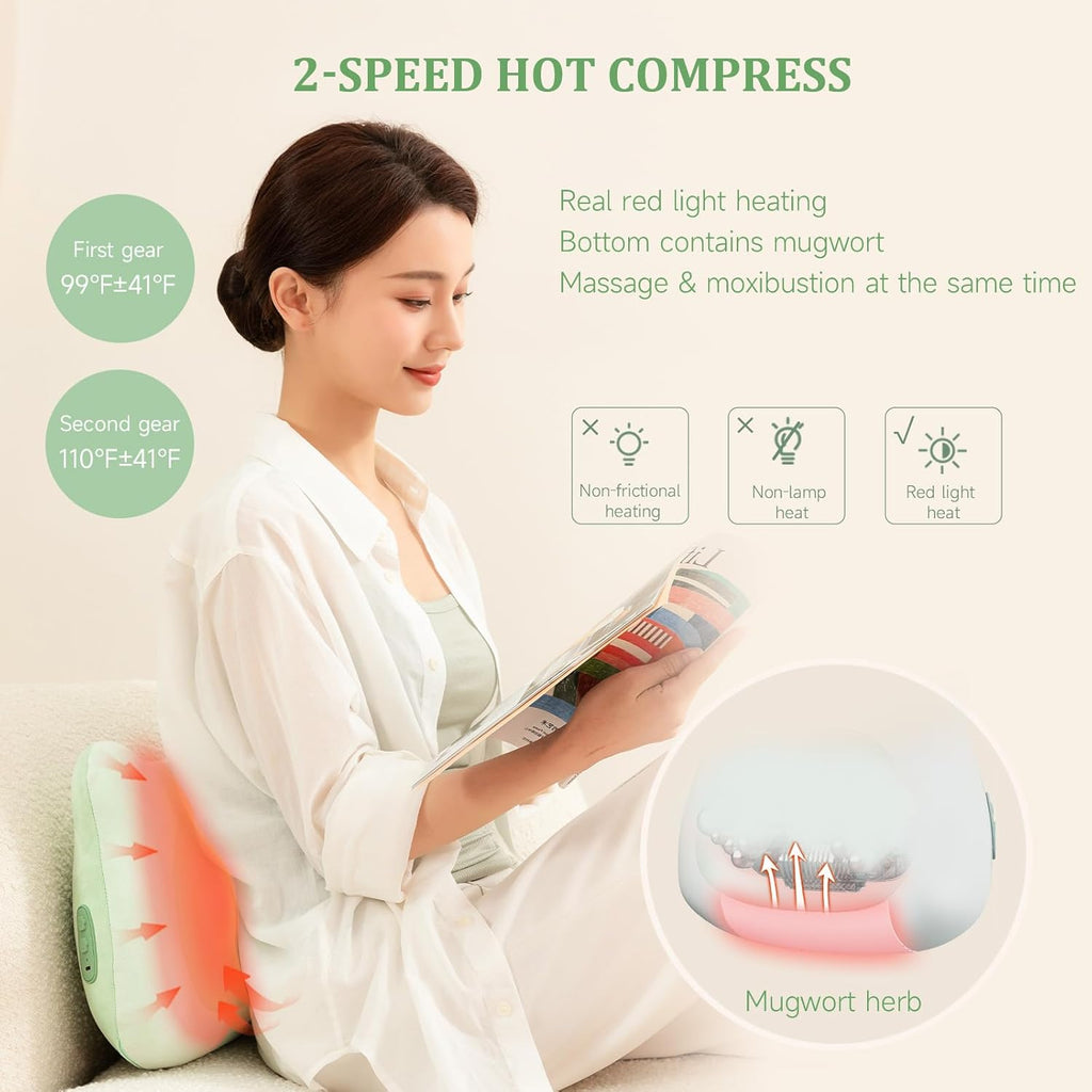 Cordless Shiatsu Back Massager with Heat, Neck and Shoulders Pillow k7