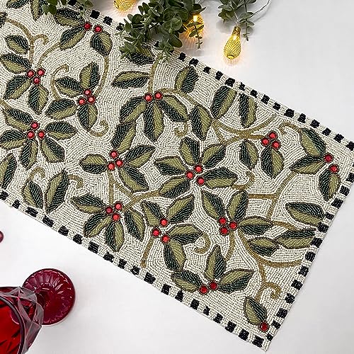 Beaded Table Runner 13x36 Multicolour H7q