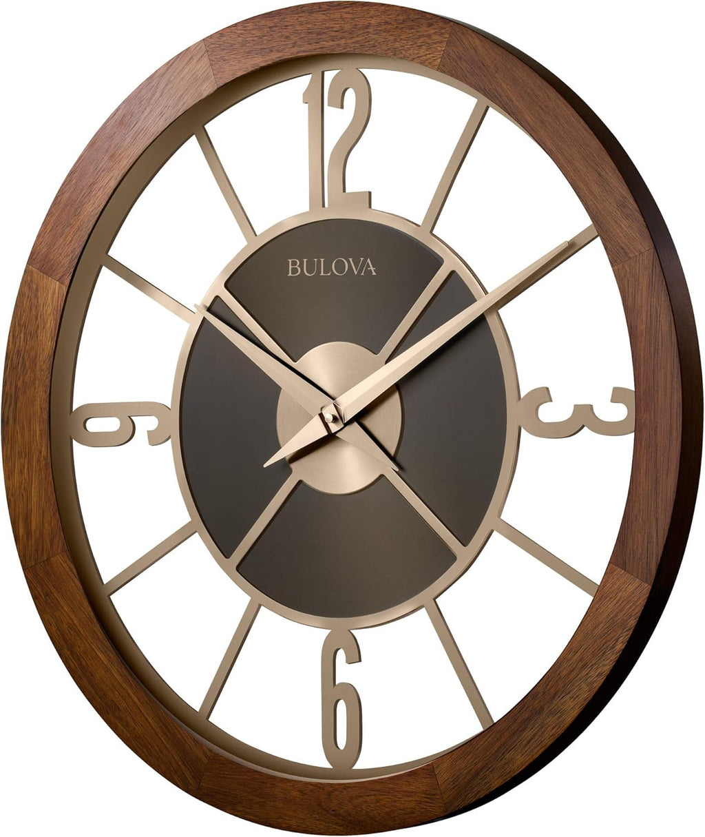 Outdoor Indoor Bluetooth Wall Clock, Natural Wood 7k