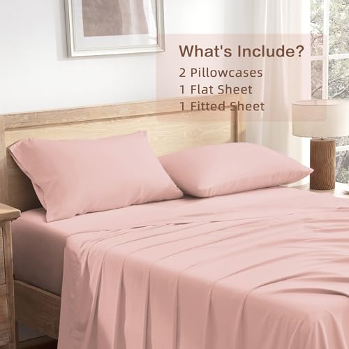 Queen Sheets Set, Cooling Bamboo Bedding, Deep Pocket, Dark Green K7