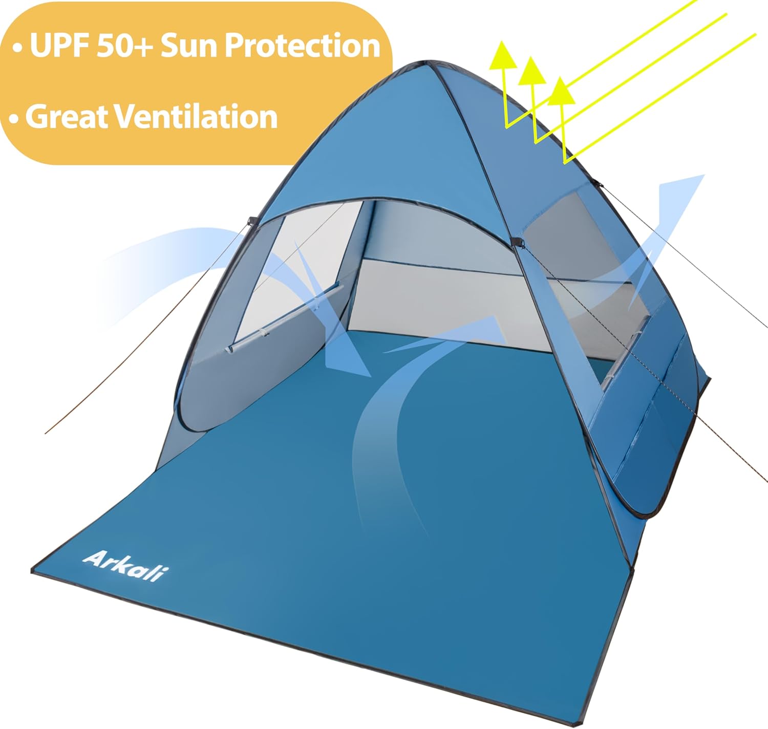 Pop Up Beach Sun Shelter UPF50+ Blue 7k