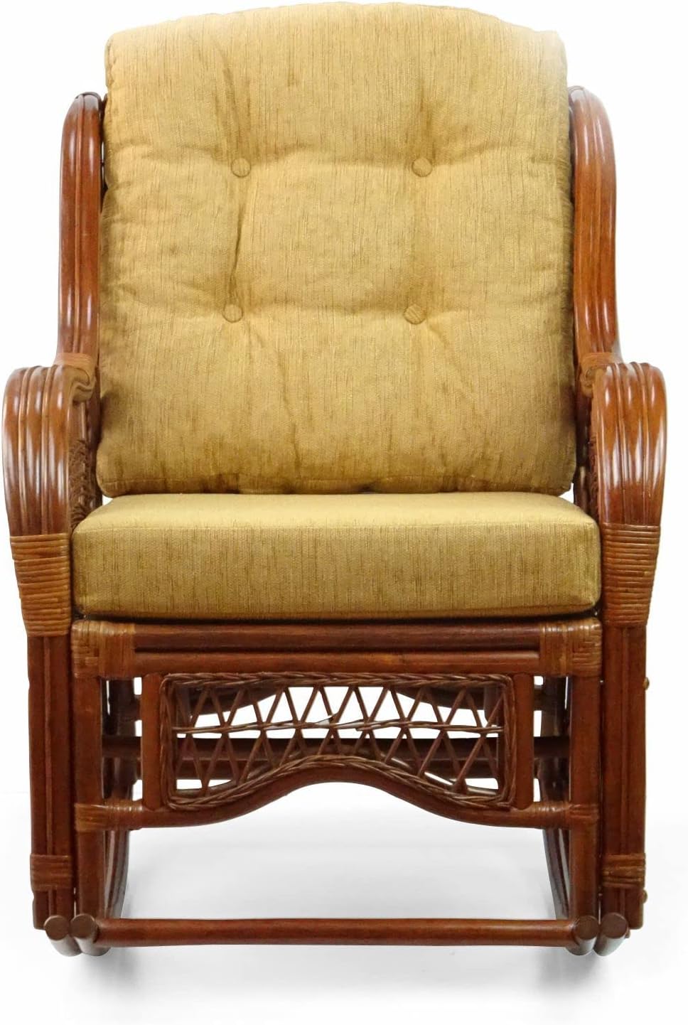 Rattan Rocking Lounge Chairs Set of 2 with Coffee Table a7