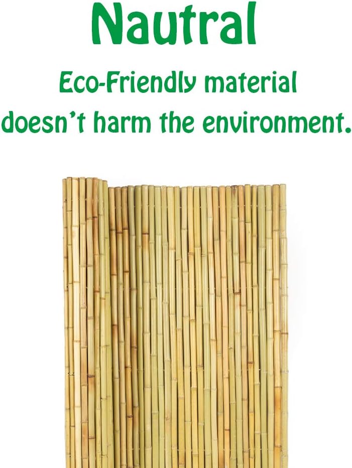 Natural Rolled Bamboo Fence 4ft High 6ft Long a7