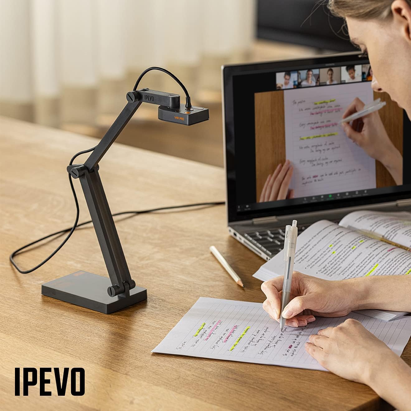 Document Camera with AI-Enhanced Mic and Noise Cancellation k7