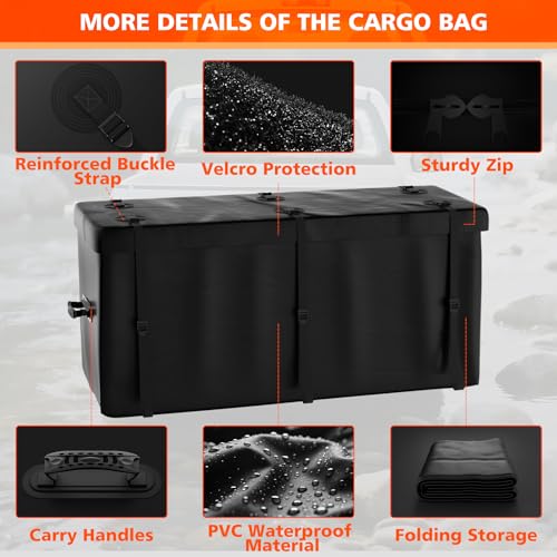 Hitch Mount Cargo Carrier Basket Folding 500 LBS 60x24x14 Fits 2 Receiver K7