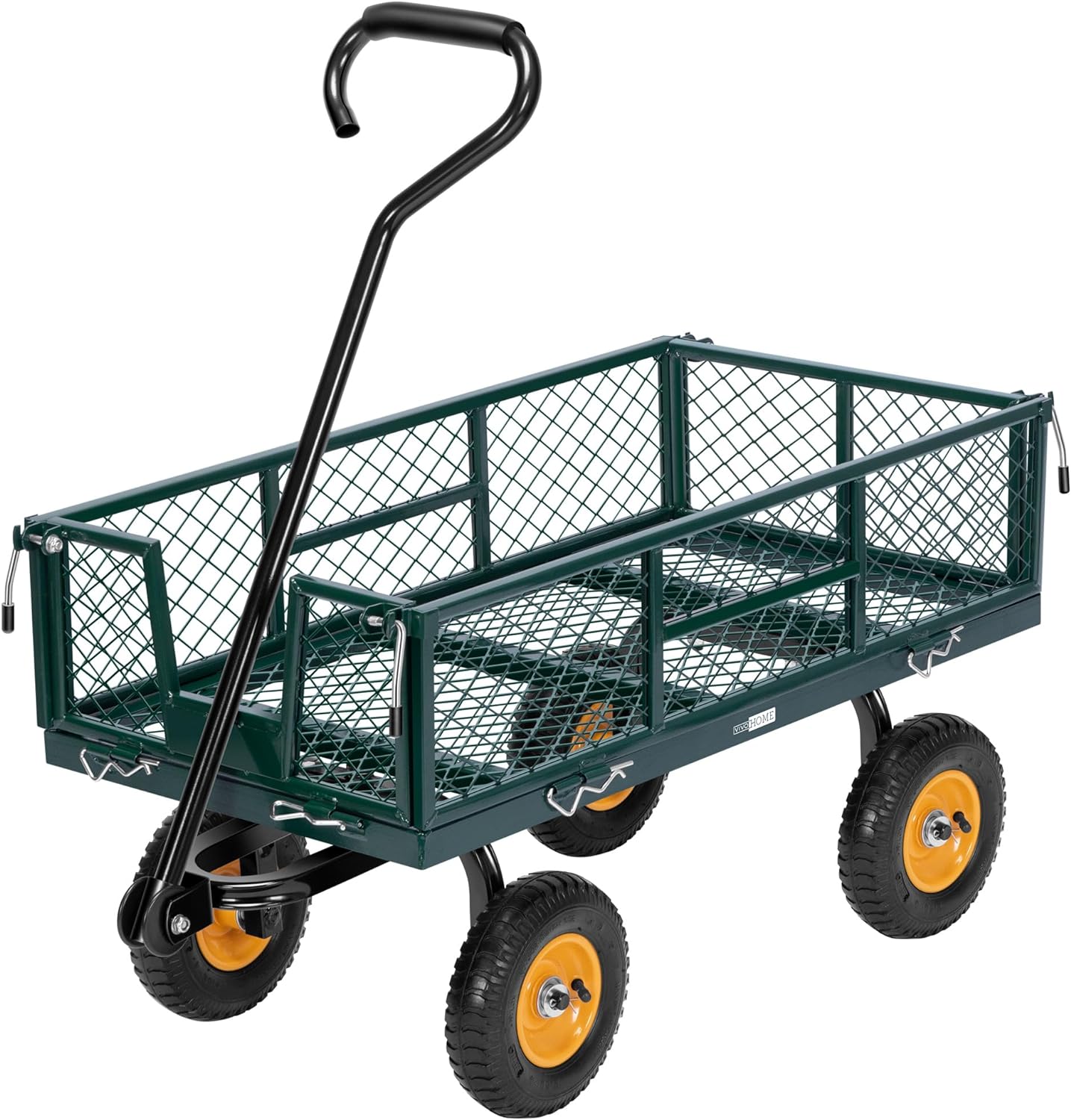 Heavy Duty Mesh Steel Garden Cart with Removable Sides 4.10/3.50-4 Wheels k7