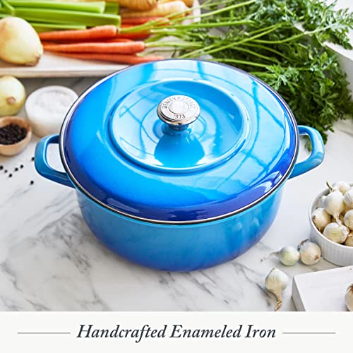 Enameled Iron Dutch Oven Pot with Lid 5.3QT f7
