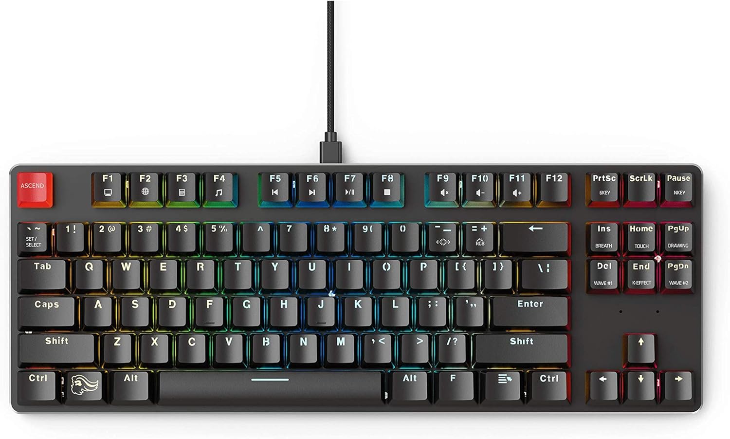 Mechanical Gaming Keyboard TKL 87 Key RGB Hot Swap Brown Switches k7