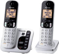 Panasonic KX-TGC222S DECT 6.0 2-Handset Landline Telephone with Answering Machine Illuminated Handset Keypad Amber Backlit Display (Renewed)