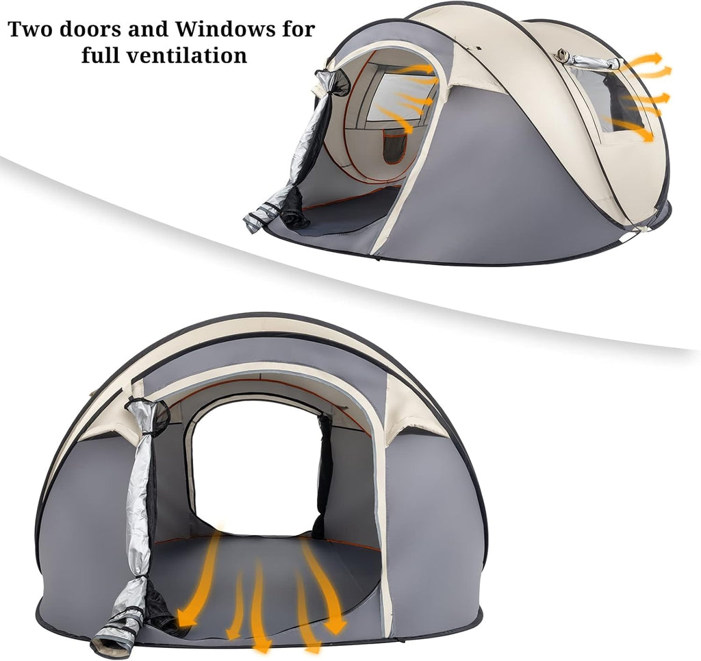 Pop Up Waterproof Camping Tent Easy Setup 2 Doors a7