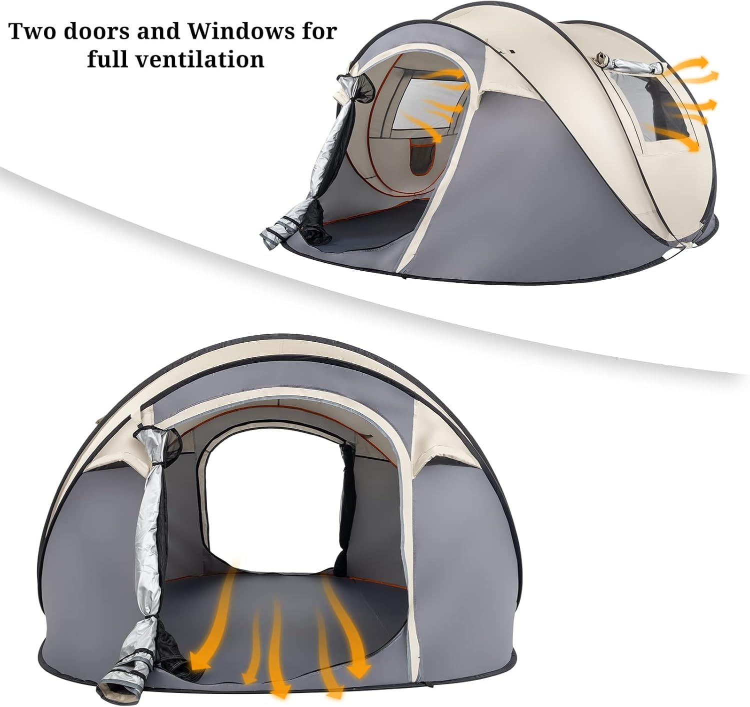 Pop Up Waterproof Camping Tent Easy Setup 2 Doors a7