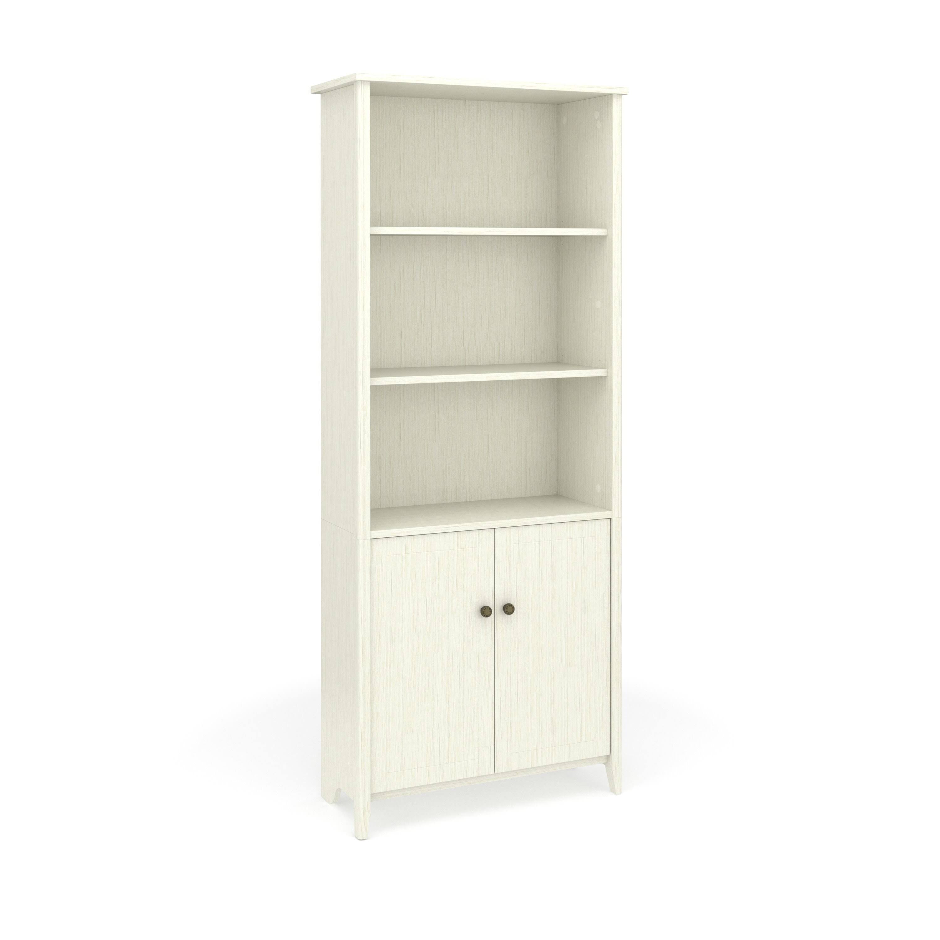 Office Library Bookcase Weathered White k7p