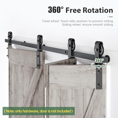 Bifold Sliding Barn Door Hardware Track Kit 4f