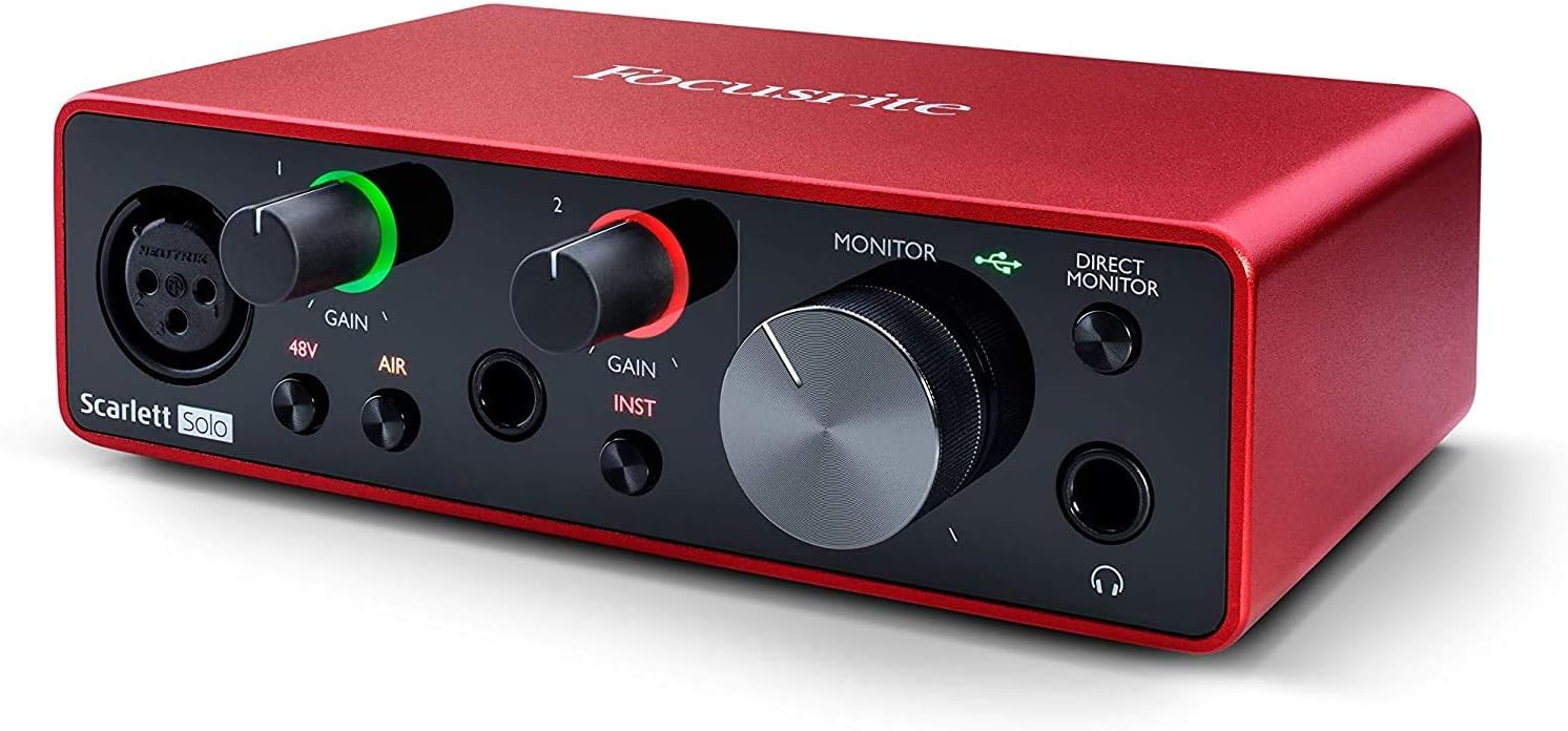 USB Audio Interface Studio Bundle with Monitors and Cables k7