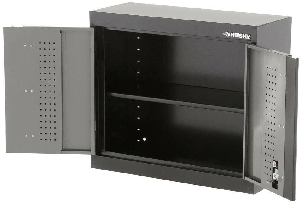 Steel Garage Wall Cabinet Black Grey k7