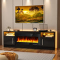 Bossin  70" Fireplace TV Stand with 36" Electric Fireplace, TV Stand for TVs Up to 80", 16 Colors LED Lights/Entertainment Center Black - Curated Treasures Market