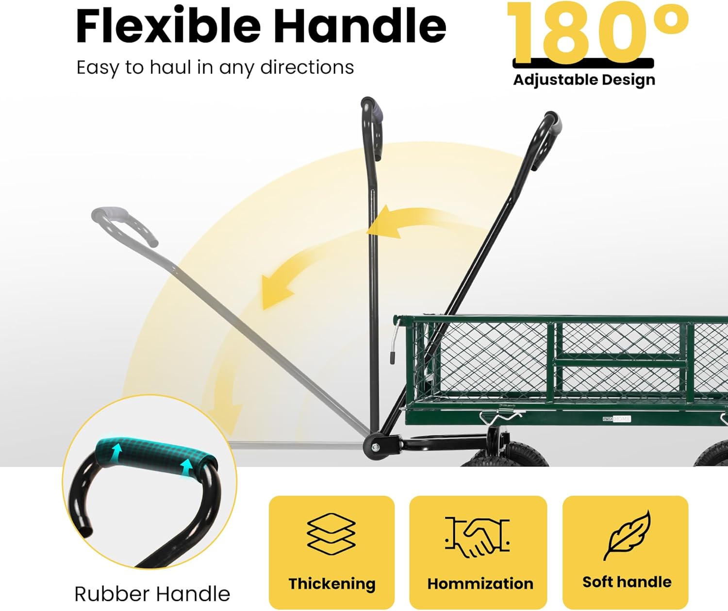 Heavy Duty Mesh Steel Garden Cart with Removable Sides 4.10/3.50-4 Wheels k7