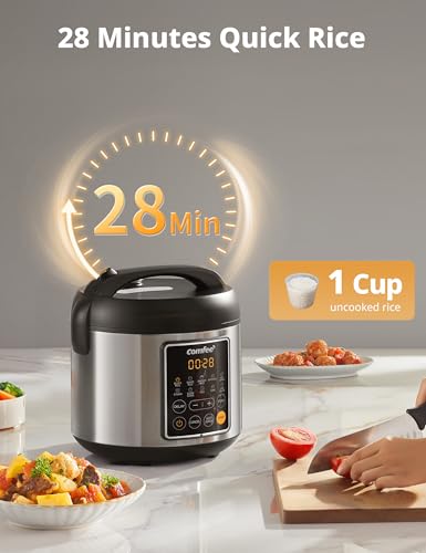 Compact Rice Cooker 6-in-1 Stainless Steel Multi Cooker 2QT A7