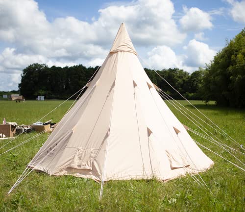 Canvas Bell Tent with Stove Jack, 4 Season Camping for 3-6 Person A7