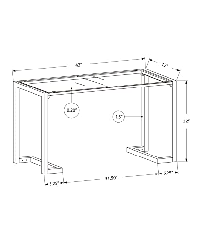 Tempered Glass Hall Console Table 42L Black k7