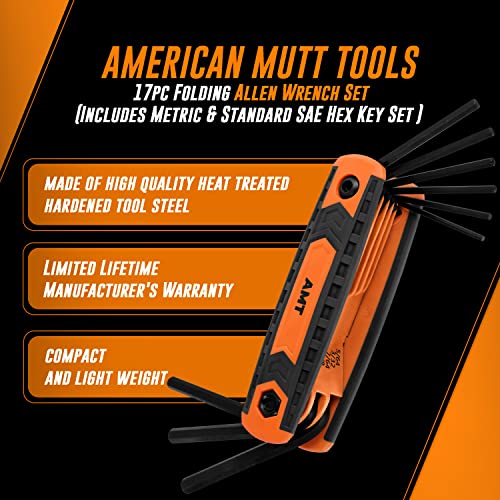 17pc Folding Allen Wrench Set SAE & Metric Hex Key Set k7