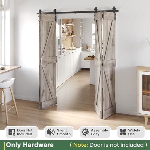 Bifold Sliding Barn Door Hardware Track Kit 4f