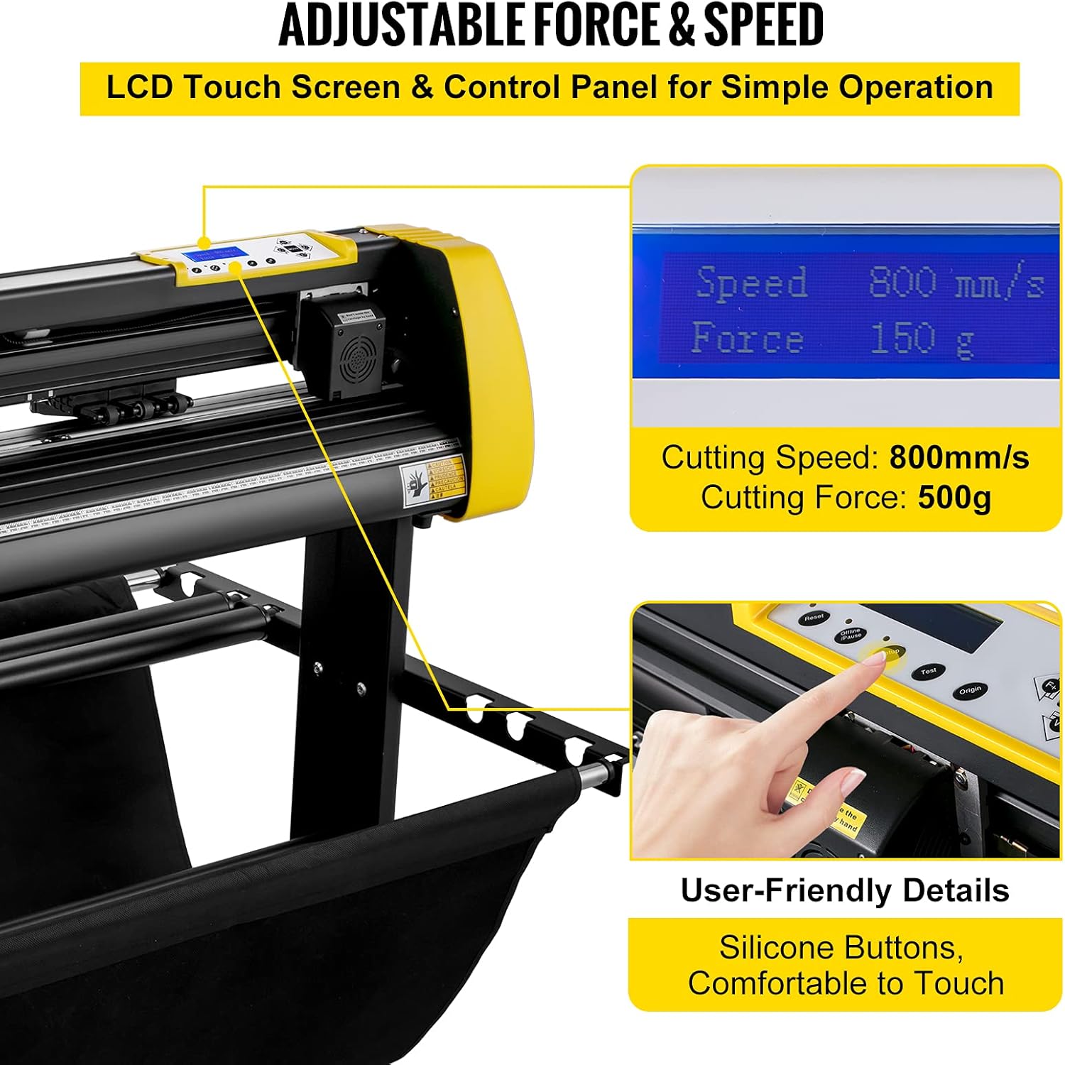 Vinyl Cutter Machine 34in Paper Feed Cutting Plotter with Stand A7