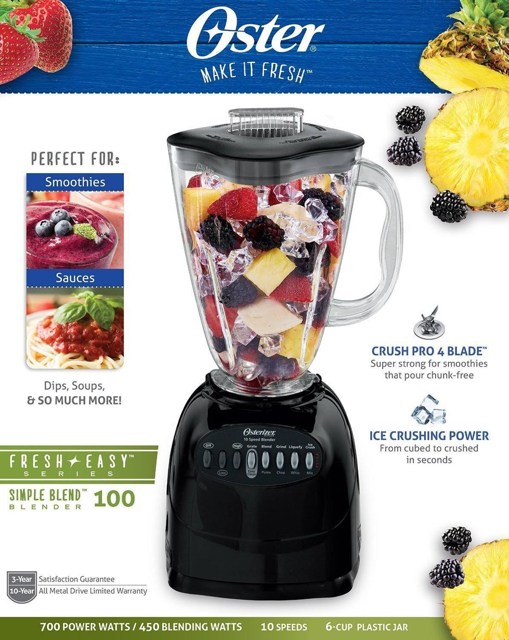 Blender 6-Cup Capacity Metallic Red k7
