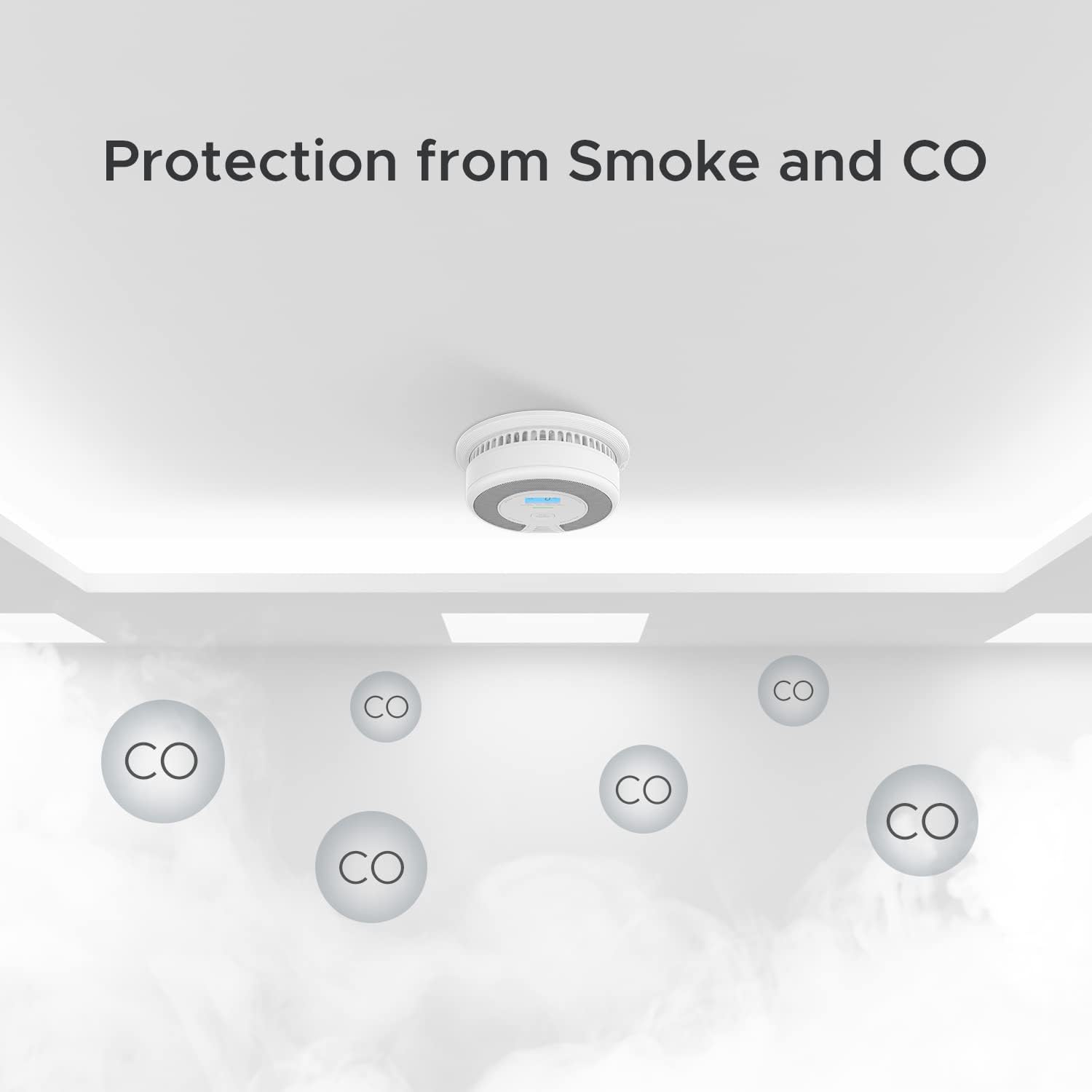 Smoke and CO Detector Alarm with LCD Display, 5-Pack k7