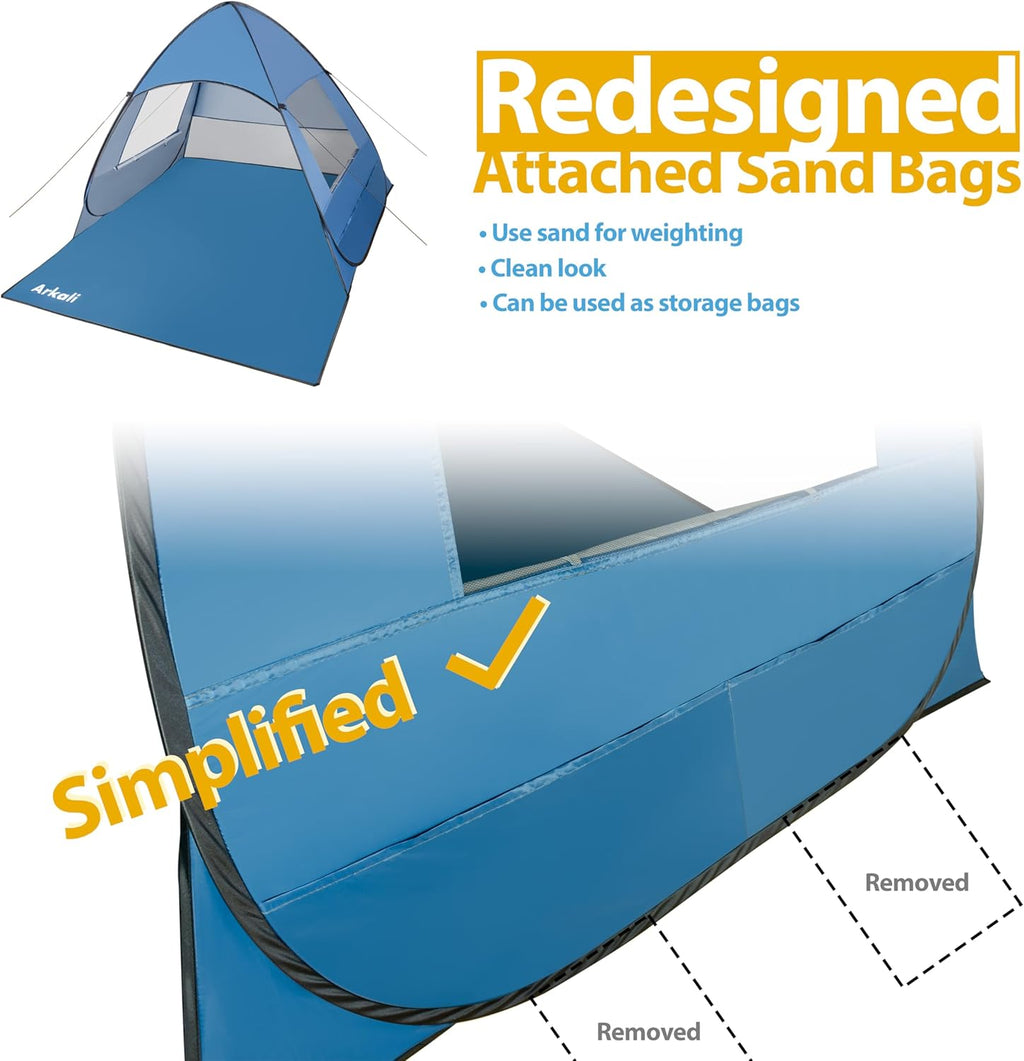 Pop Up Beach Sun Shelter UPF50+ Blue 7k