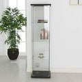 Glass Display Cabinet 4 Shelves with Door Wrought Studio Color: Black
