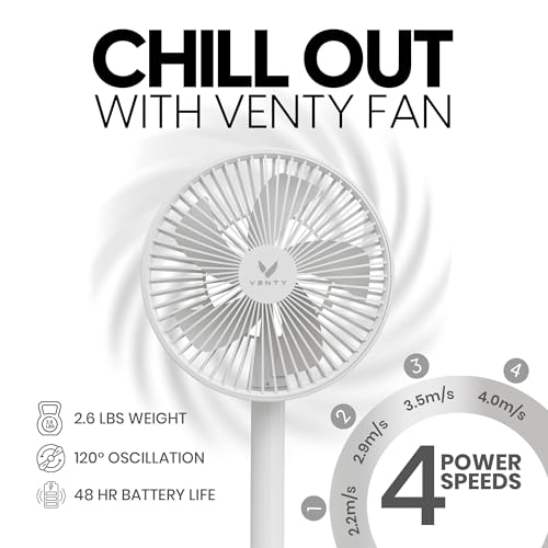 Portable Wireless Fan with 4 Speeds and Remote Control k7p