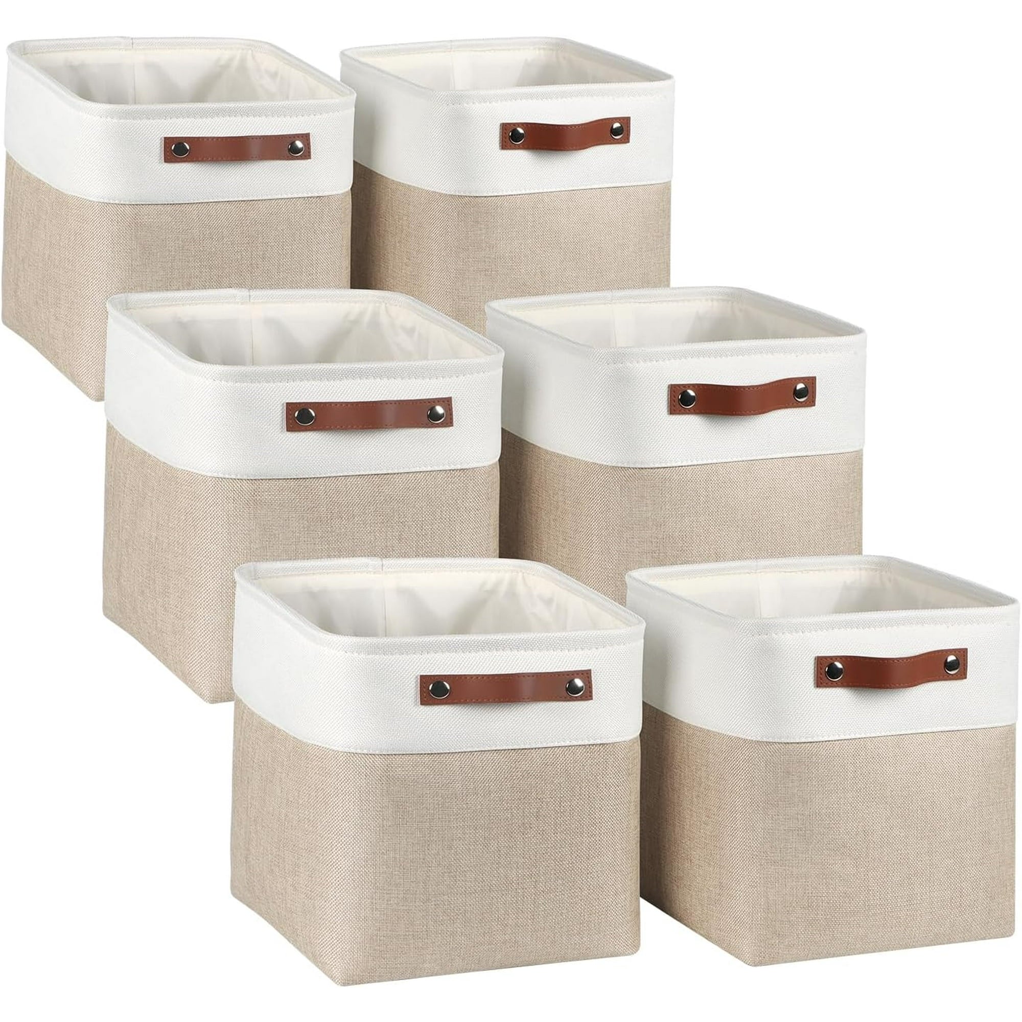 Collapsible Fabric Storage Bins with Handles, Set of 6 7k