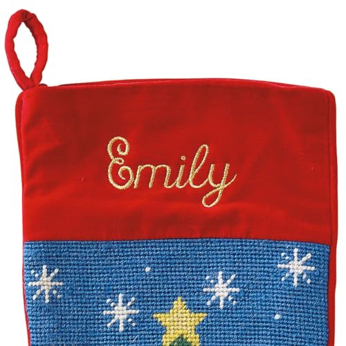 Personalized Christmas Needlepoint Stocking 100% Wool A7